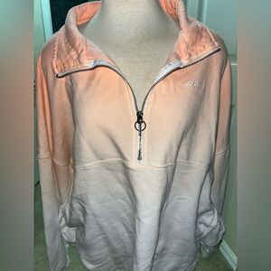 PINK Victoria's Secret Orange Ombre Quarter Zip Sweatshirt sz L
